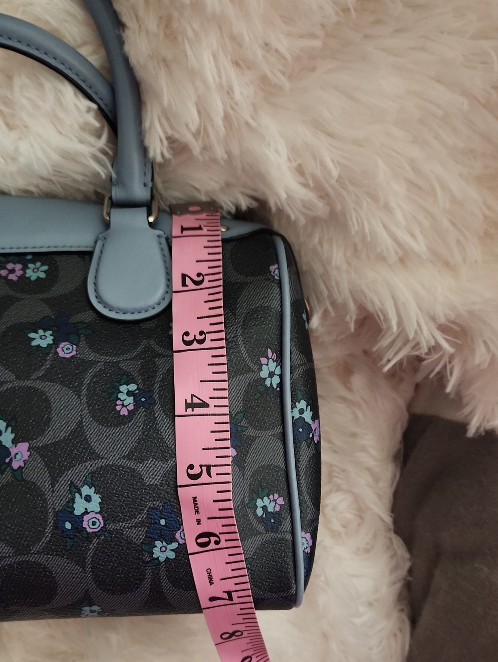 Coach Floral Signature Satchel in Light Blue - Picture 11 of 11